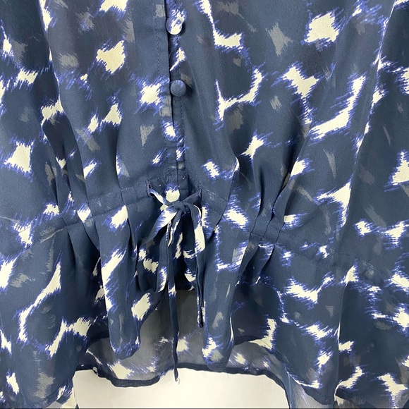 LC Lauren Conrad V Neck Blouse Blue Extra Large - Picture 9 of 14